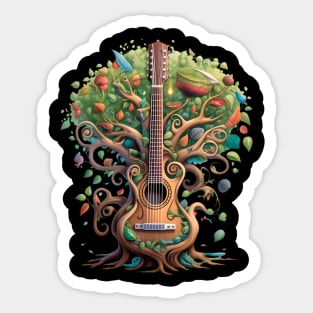 Acoustic Guitar Tree Of Life Guitar Player Nature Guitarist Sticker